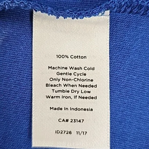 Talbots Womens Sz M Royal Blue Lace Bell Sleeves 100% Cotton Knee Length Dress - Picture 6 of 10